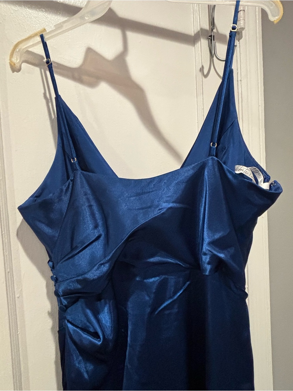 Satin Cowl Neck Evening Dress in Deep Blue (petite friendly!) - Picture 3 of 5